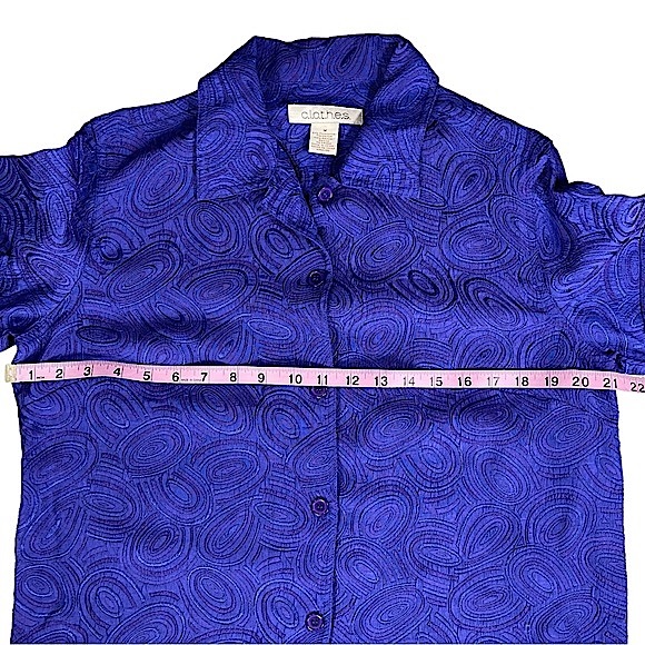 C.l.o.t.h.e.s. Size medium deep purple button down embroidered jacket/blouse EUC - Picture 8 of 12